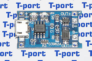 Модуль заряджання та захисту 1A Li-ion на TP4056 micro-USB