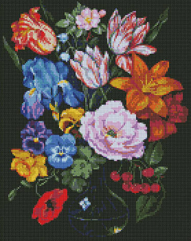 Алмазна мозаїка AMO7467 Букет із вишнями ©kovtun_olga_art, 40x50см Ideyka на підрамнику, фото 1