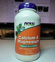Минеральный комплекс кальция и магния Now Foods Magnesium & Calcium 250 таблеток нау фудс