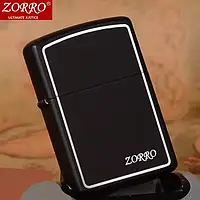 Зажигалка бензиновая 'ZORRO Limited Edition' черная с окантовкой