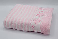 Рушник дитячий 100х120 рожевий Atilla 7595