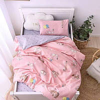 Комплект постільної білизни 120х150 розовий з сірим No Brand 19989