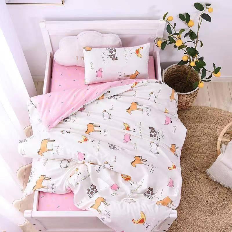 Комплект постільної білизни 120х150 рожевий з білим No Brand 19991, фото 1