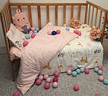 Комплект постільної білизни 120х150 рожевий з білим No Brand 19991, фото 2