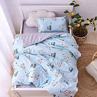 Комплект постільної білизни 120х150 голубий з сірим No Brand 19992