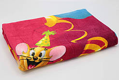 Рушник дитячий 60х120 бордовий з жовтим Sunvim 20584