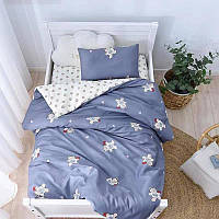 Комплект постільної білизни 120х150 білий з синім No Brand 19994