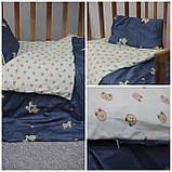 Комплект постільної білизни 120х150 білий з синім No Brand 19994, фото 4