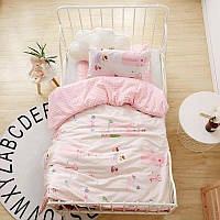 Комплект постільної білизни 120х150 рожевий з білим No Brand 19996