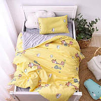 Комплект постільної білизни 120х150 сірий з жовтим No Brand 19997