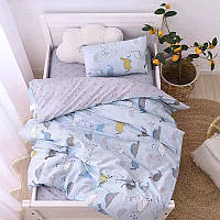Комплект постільної білизни 120х150 голубий з сірим No Brand 20038