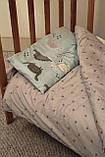 Комплект постільної білизни 120х150 голубий з сірим No Brand 20038, фото 3