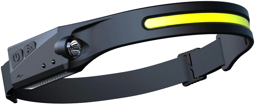 Налобний ліхтар на акумуляторі, з датчиком руху, 10 Вт. Потужний налобний ліхтар на акумуляторі
