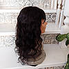 Перука довга з натурального волосся каскад темно-шоколадний VICTORIA 20"- 1В, фото 5