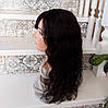 Перука довга з натурального волосся каскад темно-шоколадний VICTORIA 20"- 1В, фото 7