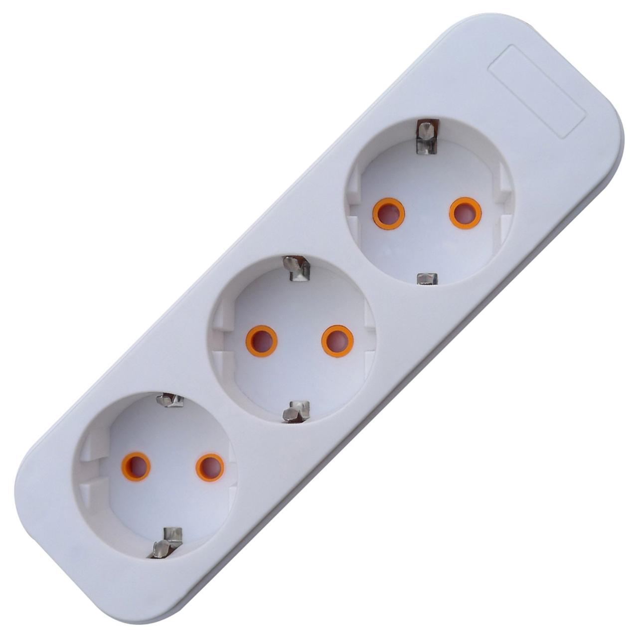 Колодка Quantum 3 поста з заземленням біла 1шт/уп, фото 1