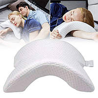 Ортопедическая подушка-туннель Nap pillow NJ-137 / Подушка для двоих / Изогнутая подушка с местом для рук