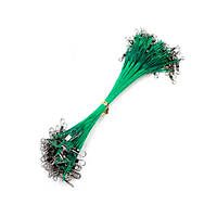 Повідок сталевий 25см 0.5мм, 20шт, з вертлюжком і застібкою