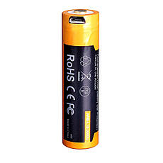 Акумулятор 18650 Fenix (2600 mAh) micro usb зарядка, фото 2
