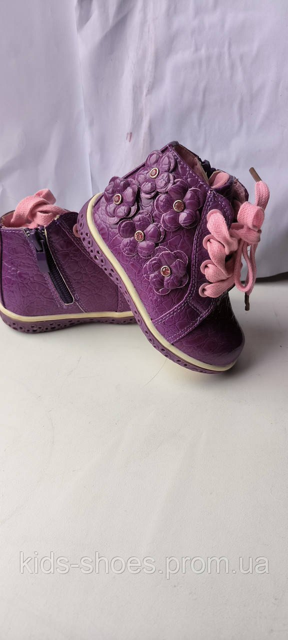 Дитячі високі туфлі черевики 21-13.5 фіолетові Clibee - фото 1 - id-p1794744642