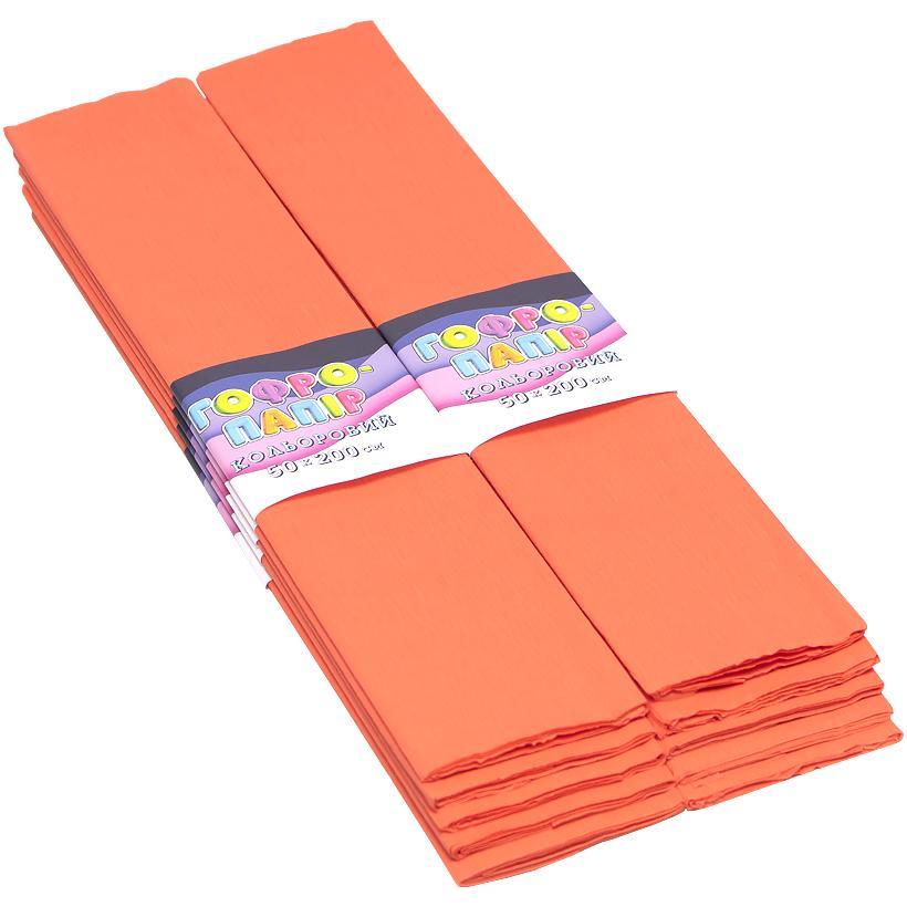 Папір гофрований 17г/м2 75%,СР-75-45 50*200см, 10шт./уп.персиковий, фото 1