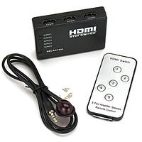 HDMI switcher перемикач на 5 портів HDMI switch з пультом ДК