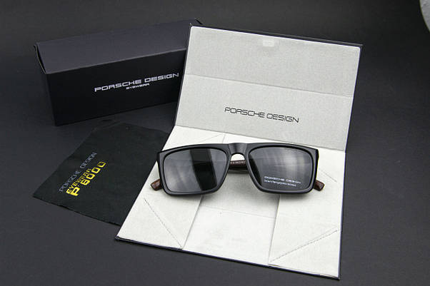 Окуляри чоловічі сонцезахисні Porsche Design поляризаційні (арт. P824) дерев'яні завушники, фото 4