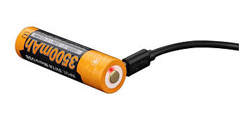 Акумулятор 18650 Fenix (3500 mAh) micro usb заряджання, фото 2