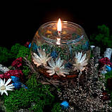 Декоративна гелева свічка Чародійка 4305-1 куля с сухоцвітами, фото 2