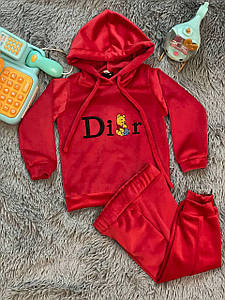 Спортивний велюровий костюм для хлопчика Dior червоний 80-86