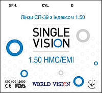 Линзы для очков VISION сферические/астигматические индекс 1.50 покрытия HMC/EMI (Южная Корея)