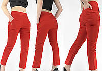 Жіночі штани у великих розмірах 4XL/5XL 65% бавовна Червона