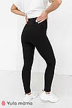 Лосини для вагітних із трикотажу рубчик Betty XS Юла Мама Чорний SP-22.021, фото 2