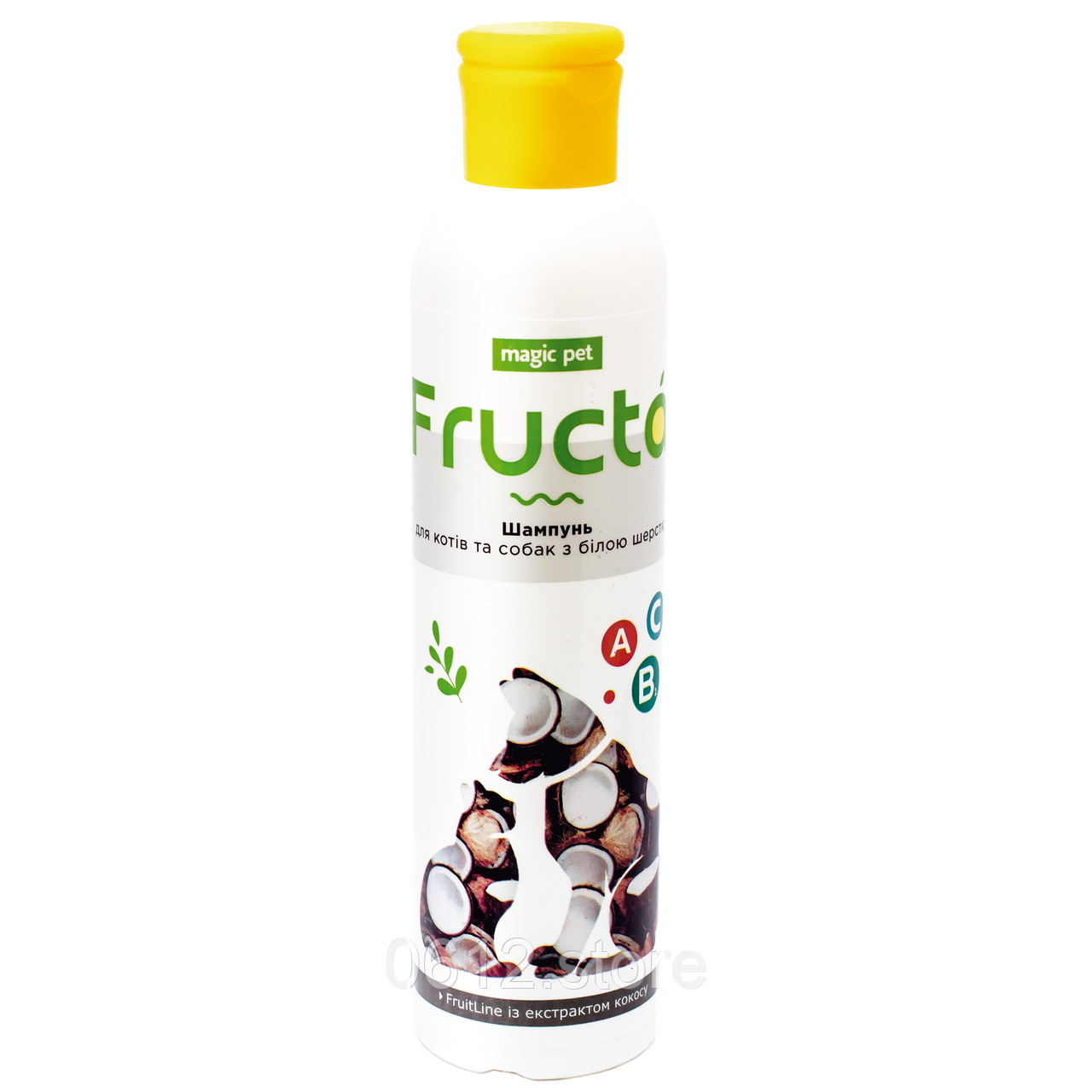 Шампунь Magic Pet Fruit Line Кокосовий для собак і котів з білим або світлим покриттям, 220 мл, фото 1