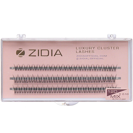 Накладні вії пучкові ZIDIA Cluster lashes fish tail 12D C 0,10 Mix (3 ряди, розмір 8, 10, 12 мм), фото 1