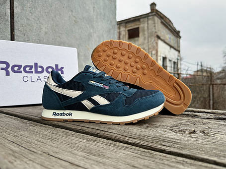 Чоловічі кросівки Reebok Classic Blue/White сині з білим, фото 1