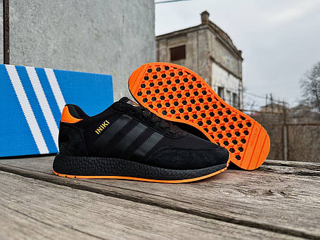 Чоловічі кросівки Adidas INIKI Black чорні, фото 1
