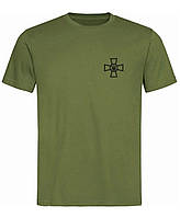 Тактическая футболка олива с крестом ЗСУ 46-60р мужская армейская футболка пиксель/ олива военные футболки