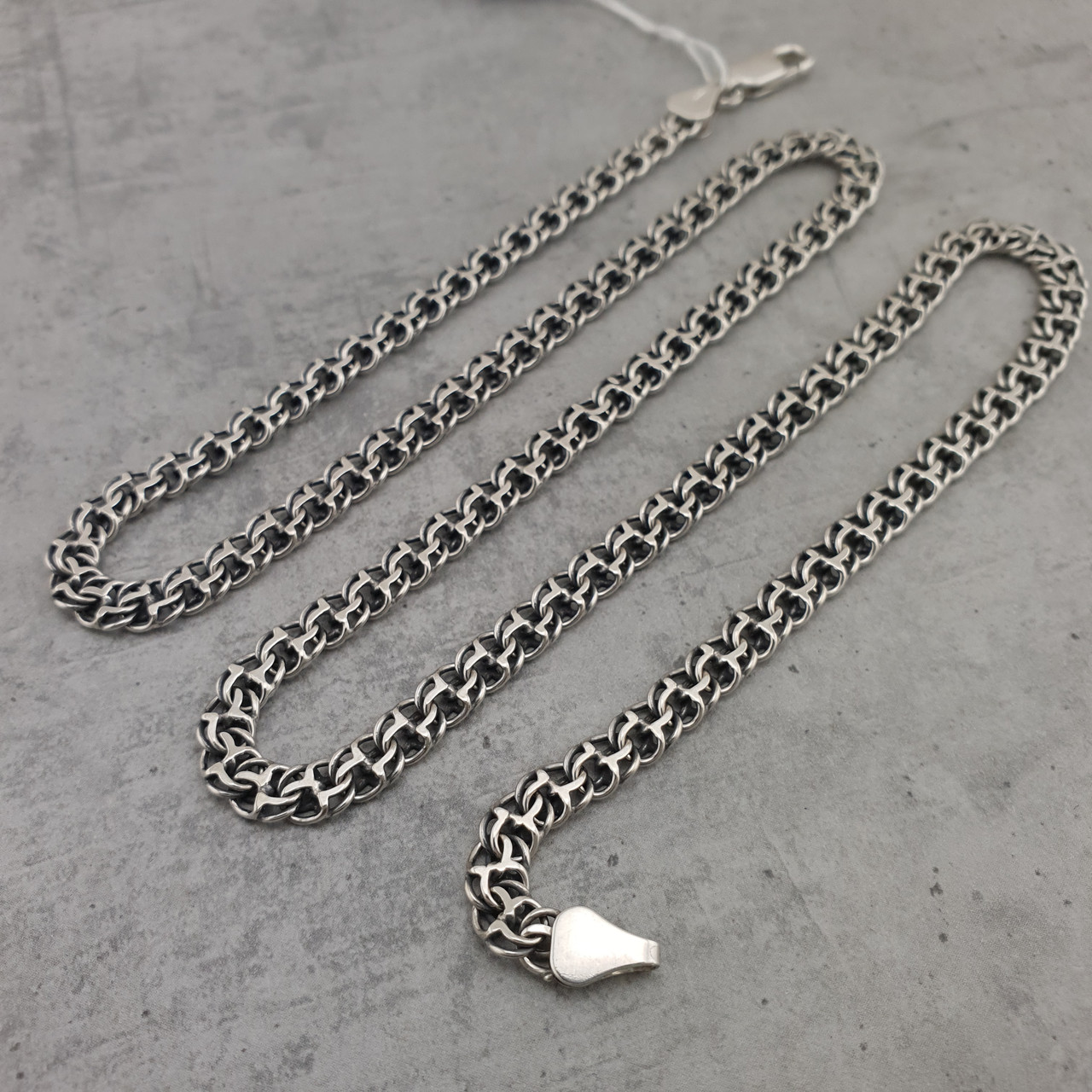 Чоловічий срібний ланцюжок Український бісмарк. Чорнений ланцюг на шию срібло 925 60, фото 1