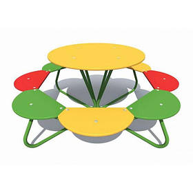 Столик із лавочками Веселка для дитячого майданчика