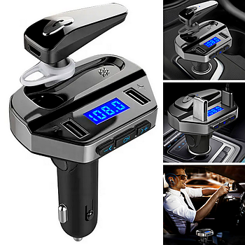 FM-модулятор з Bluetooth та USB, HER8 + Гарнітура / Автомобільний ФМ-трансмітер з MP3, WMA та FLAC
