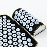 Набір для йоги 3в1 Килимок для йоги + Масажний килимок Аплікатор Кузнєцова + валик OSPORT Set 32 (n-0063) Чорно-небесний, фото 5