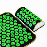 Набір для йоги 3в1 Килимок для йоги + Масажний килимок Аплікатор Кузнєцова + валик OSPORT Set 32 (n-0063) Чорно-салатовий, фото 5