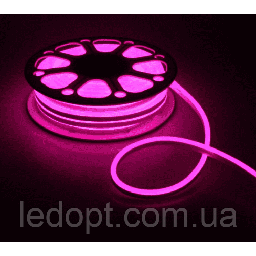 Світлодіодна стрічка Led гнучкий неон 12v 8W ip65 (Рожевий) neon