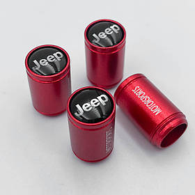 Захисні ковпачки на ніпеля Motosport Jeep (Джип) 4 шт Червоні