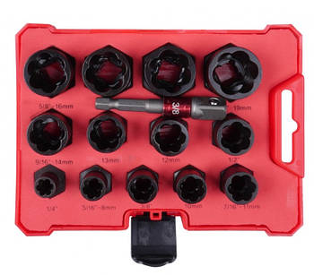 Набір головок для пошкоджених болтів і гайок 14 од.