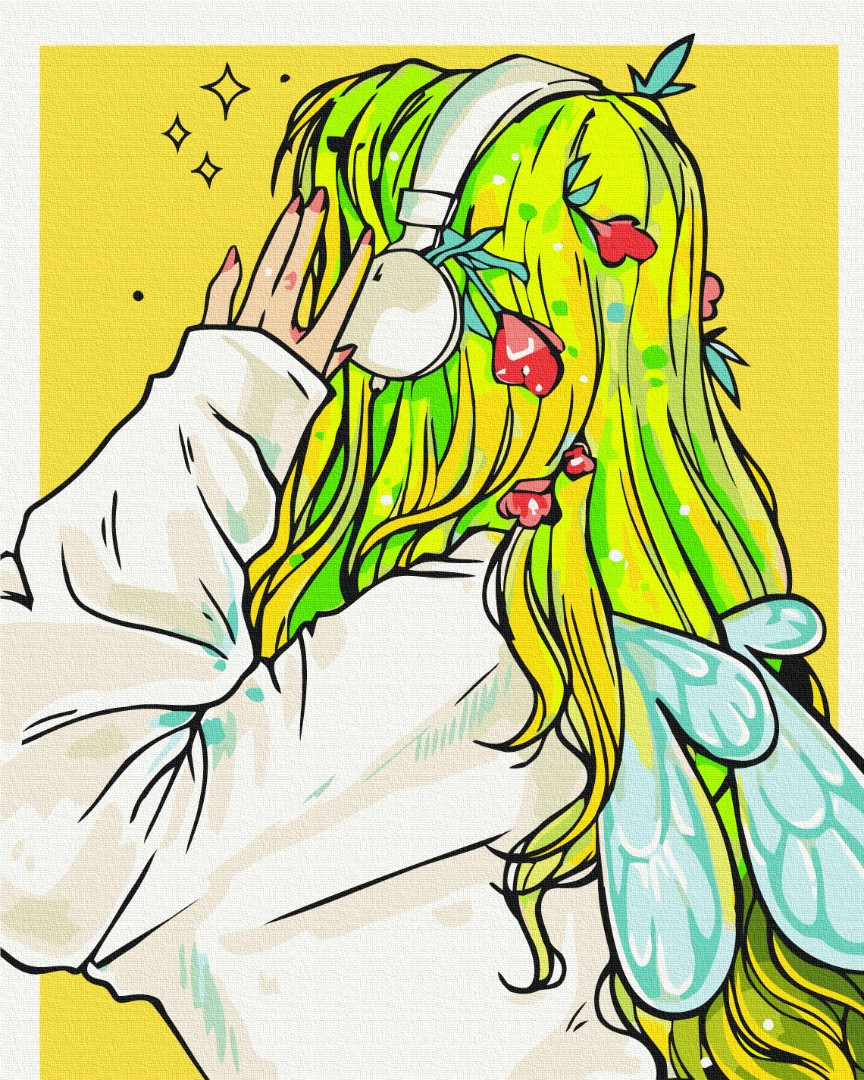 Картина за номерами Люди Playlist феї @nila_art_art 40x50 Дівчина гранж на картинах за номерами BrushMe BS53520