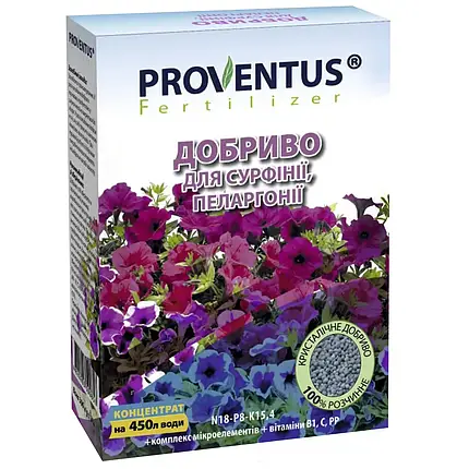Добриво для сурфіній і пеларгоній Proventus / Провентус, 300 г, фото 1