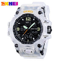 Спортивний чоловічий годинник Skmei 1155BWT White-Black водостійкий наручний кварцевий
