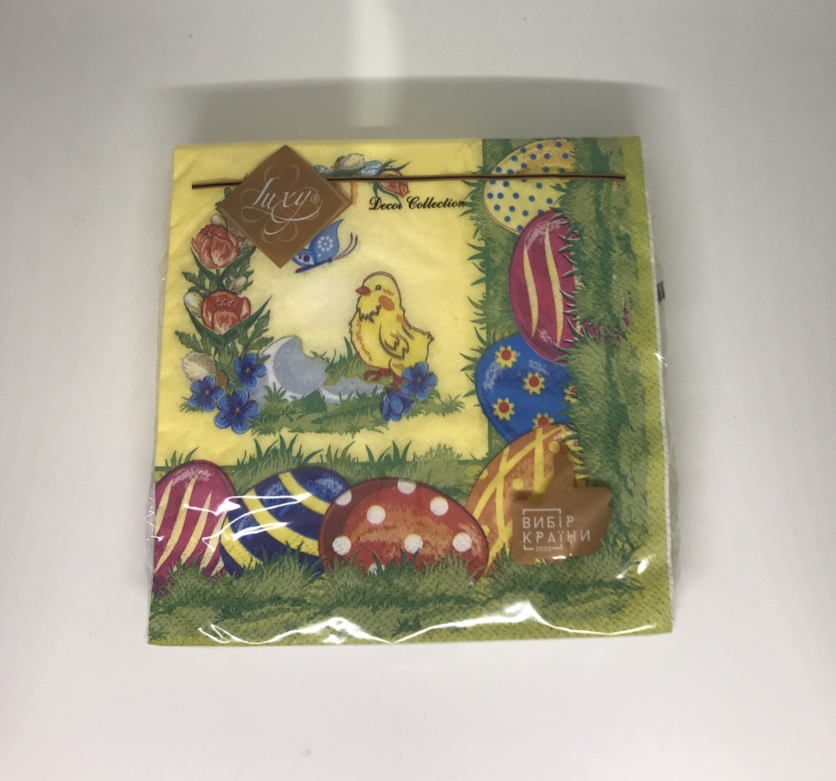 Серветка ТМ "Luxy" 33х33, 3 кулі, 18 шт., "Допоживлення курча", фото 1